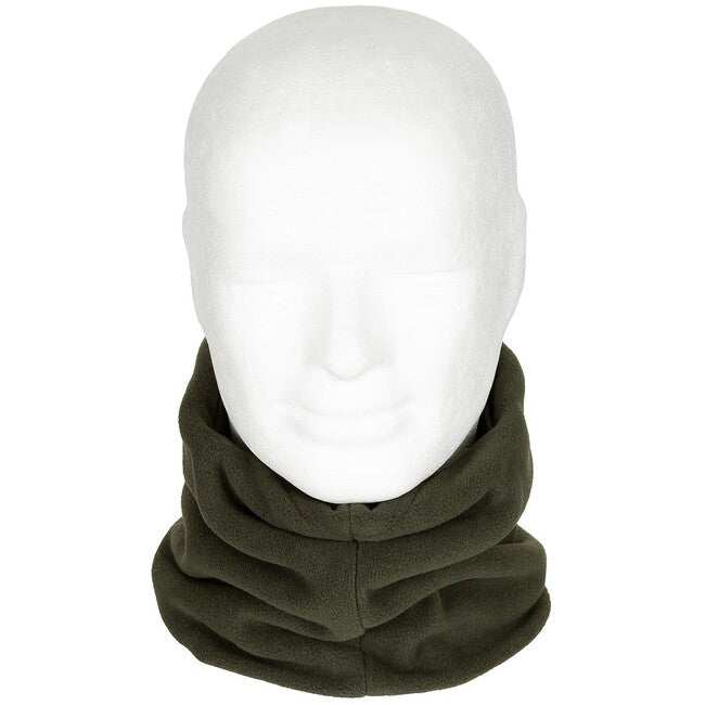 MFH Halswärmer mit Kopfhaube, fleece, od grün