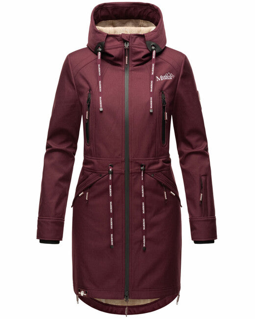Marikoo Racquelle damen softshelljacke mit kapuze, wein