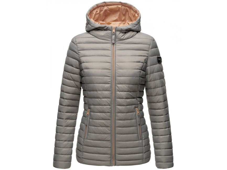 Marikoo Asraa damen übergangsjacke mit kapuze, grau