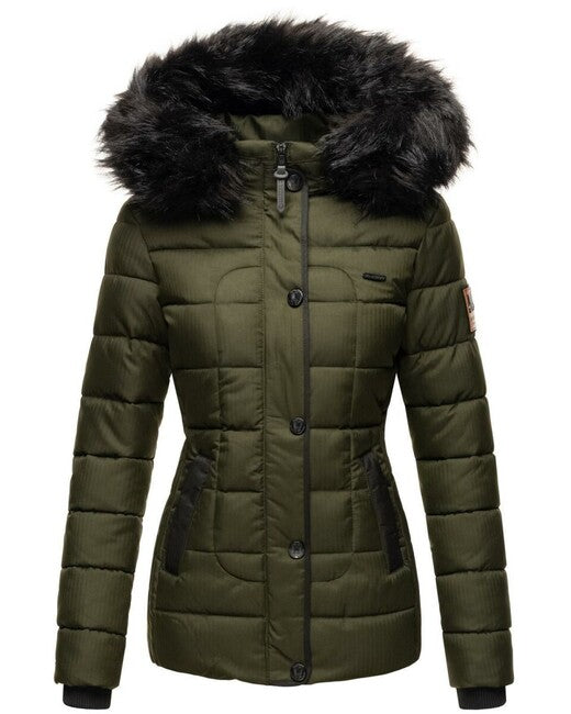 Marikoo Unique damen Winterjacke mit Kapuze, oliv