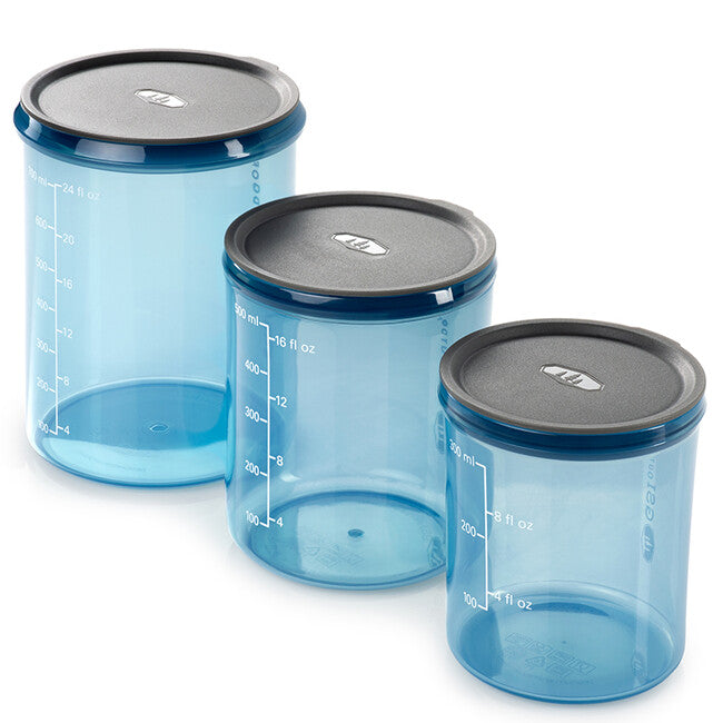 GSI Outdoors Infinity kunststoff-behälter-set für lebensmittel, klar, blau
