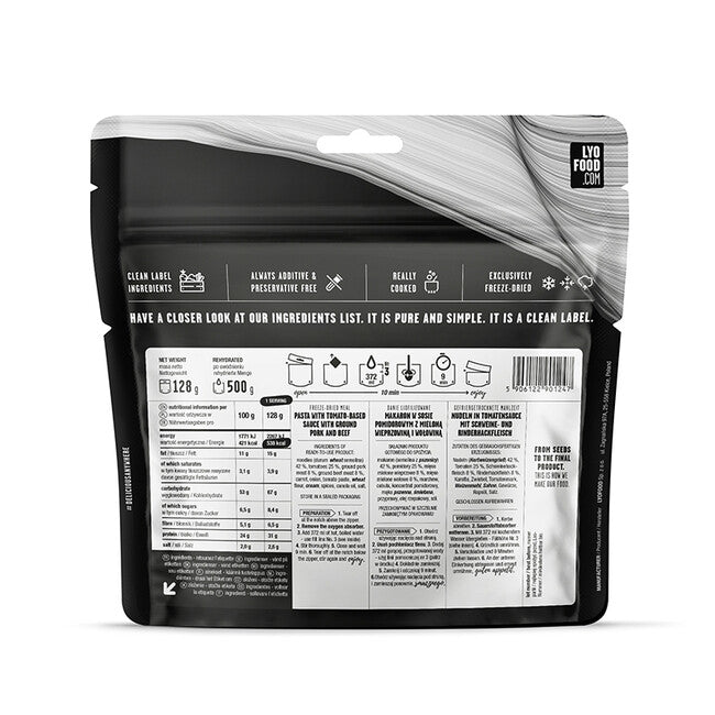 LYOfood Nudeln Bolognese 500g