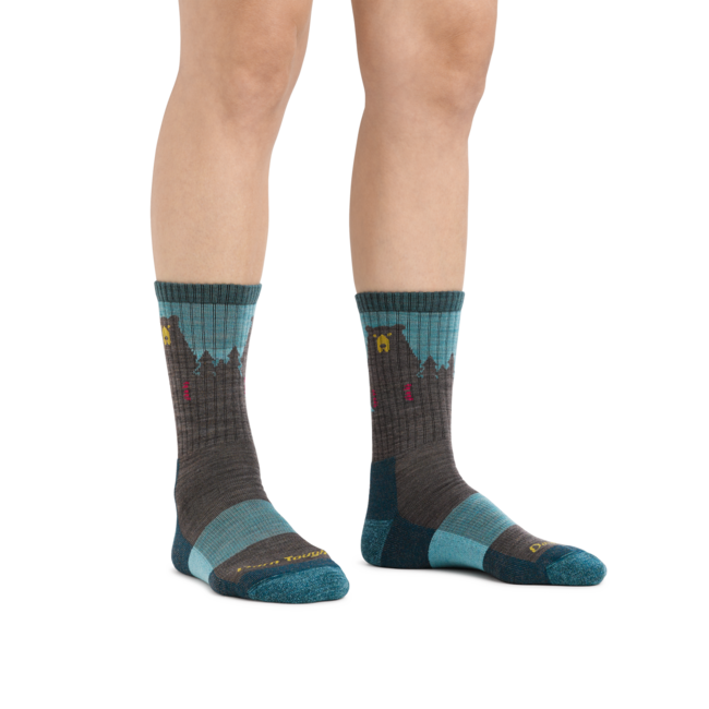 Darn Tough Bear Town Micro Crew leichtgewicht mit kissen, aqua