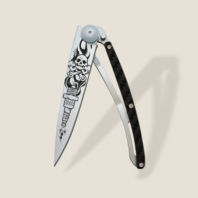 Deejo Tattoo fiber biker schließmesser
