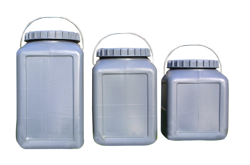 BasicNature Weithals-Flüssigkeitsbehälter quadratisch 30 l, grau