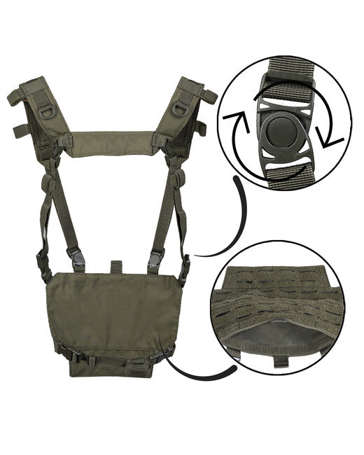 Mil-Tec CHEST RIG taktische leichte mit LASER Panel grün