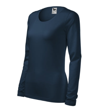 Malfini Slim damen Langarm-T-shirt, navy blau