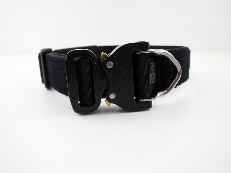 K9 Dornhalsband mit Cobra-Echo-Griff 38 mm, schwarz