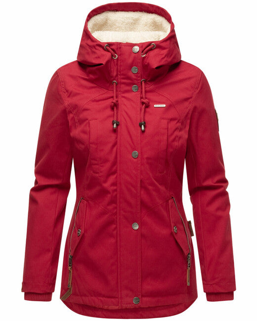 Marikoo Bikoo damen Winterjacke mit Kapuze, dunkelrot