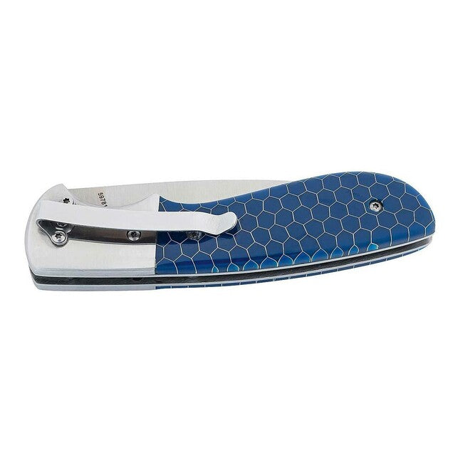 Herbertz 8cm taschenmesser Kunstharz, blau, wabenförmige Oberfläche