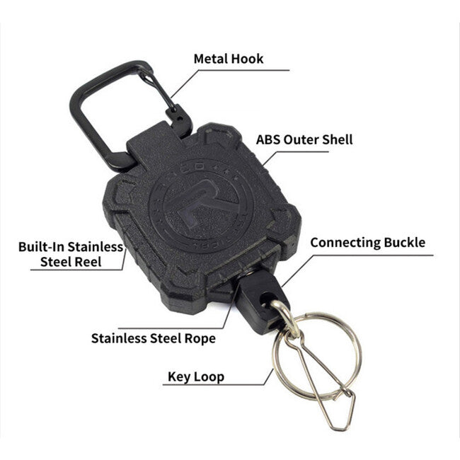 Leguon Keyhex Karabiner mit Stahlseil für Schlüssel, olivgrün