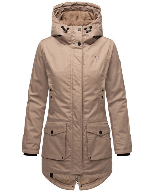 Navahoo BRINJAA damen-Softshell-Übergangsjacke, taupe-grau