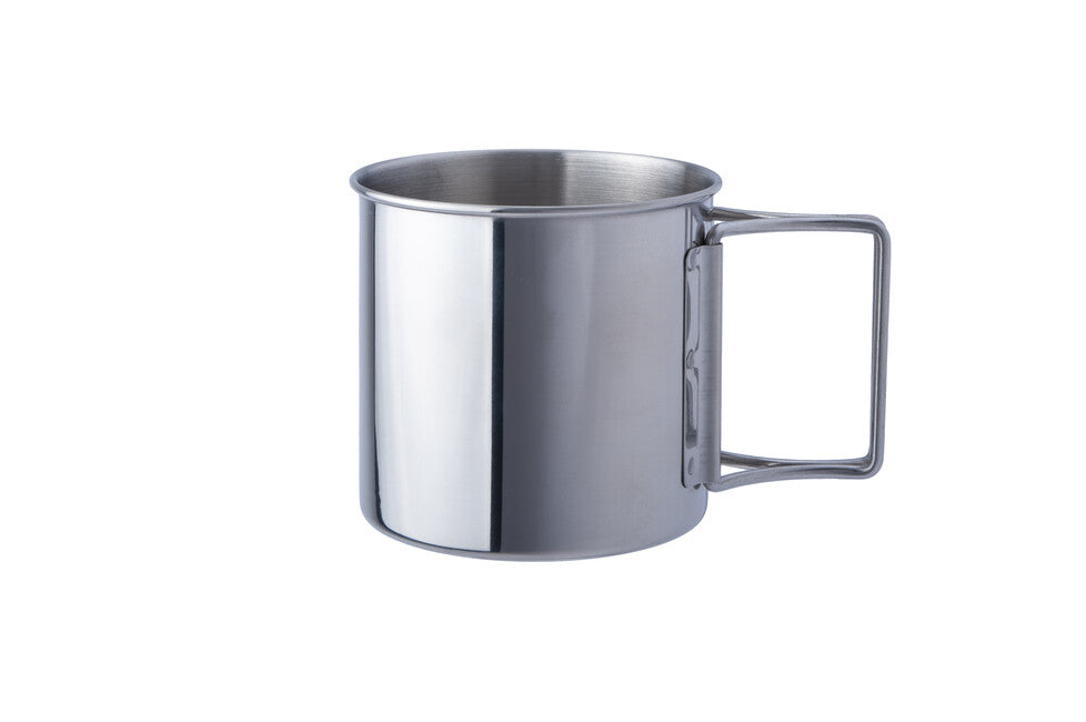 BasicNature Space Safer Mini-edelstahlbecher 0,35 l klappbarer henkel