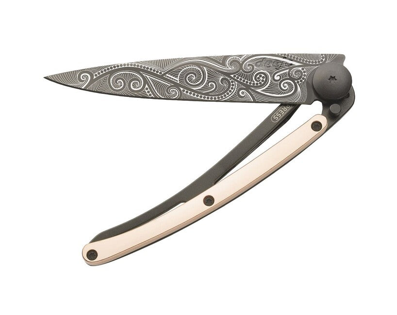 Deejo Schließmesser GOLD Tattoo 18kt Roségold Pacific