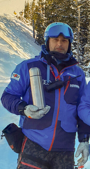 BasicNature Vakuumthermoskanne 1,0 l aus edelstahl