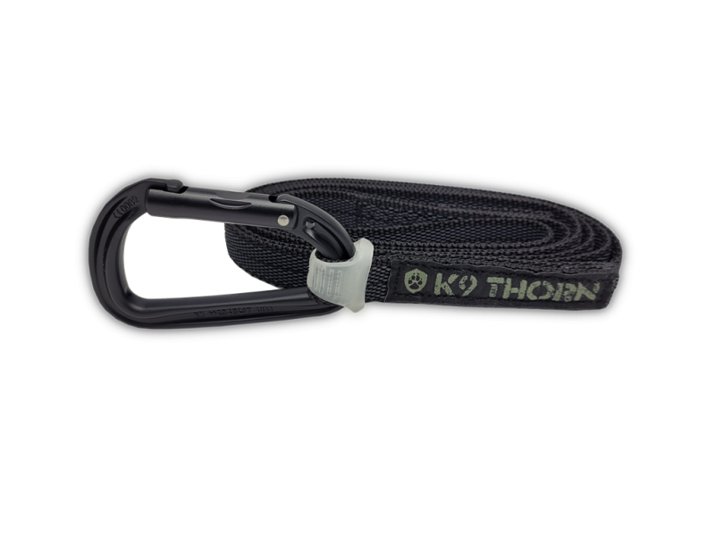 K9 Thorn Anti-Rutsch-leine mit Petzl-Karabiner, schwarz, L