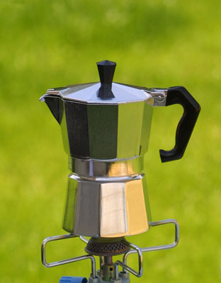 Origin Outdoors Espresso-Kaffeemaschine für 3 Tassen, Edelstahl