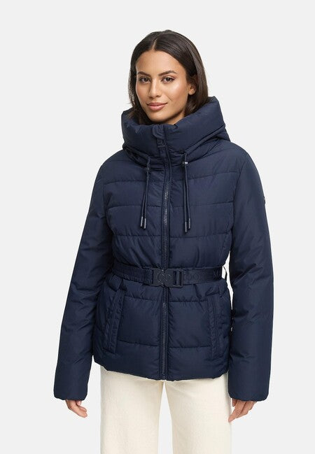 Marikoo HIMEE 16 damen Winterjacke mit hohem Kragen und Saum, navy