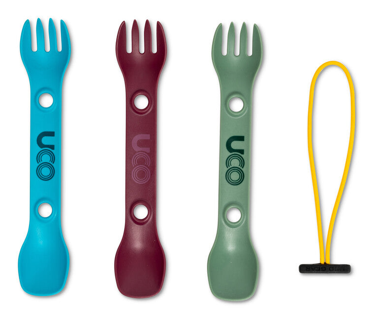 UCO Mini Mini Spork Besteck Set 3 Stück grün, lila, blau