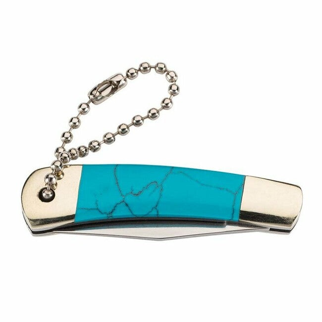 Herbertz Mini-taschenmesser 4cm, türkis, Kugelkette