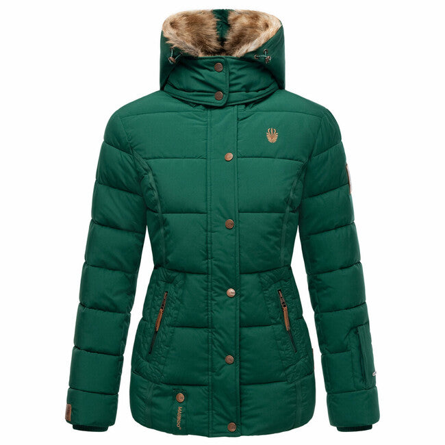 Marikoo Nekoo damen winterjacke mit kapuze, immergrün