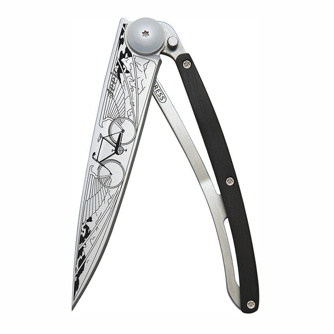 Deejo Tattoo Schließmesser ebony wood Bicykle