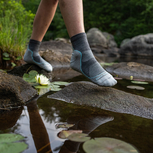 Darn Tough Light Hiker socken 1/4 mit kissen, slate