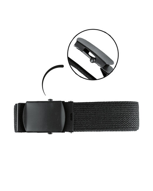 Mil-Tec Gürtel US mit schwarzer Schnalle 38mm, schwarz