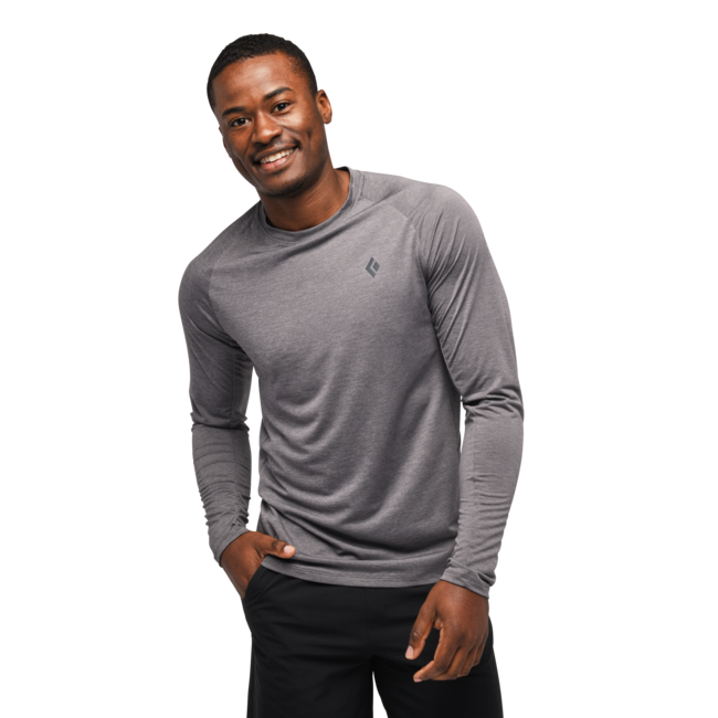 Black Diamond Lightwire Tech herren Langarm-T-shirt, stahlgrau