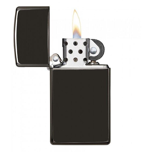 Zippo Slim® Benzinfeuerzeug Ebony ™ dunkelgrau