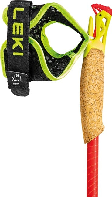 LEKI Ultratrail FX.One Superlite Trail Running stöcke, leuchtend rot-neongelb-naturfarbenes Carbon