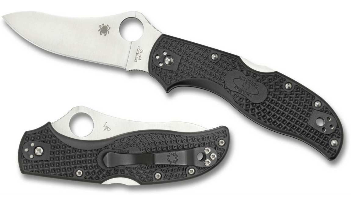 Spyderco Stretch 2 Leichtes taschenmesser 8,7 cm, schwarz, FRN