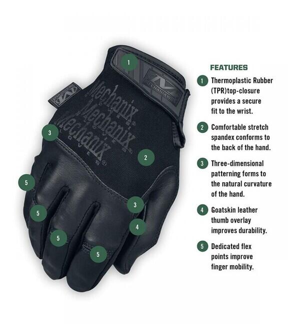 Mechanix Wear Recon Gloves, Black