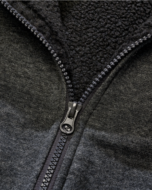Brandit Sweatjacket Φούτερ Ανδρικό με Ζεστή Ενδιάμεση Επένδυση Teddylining, Μαύρο Melange