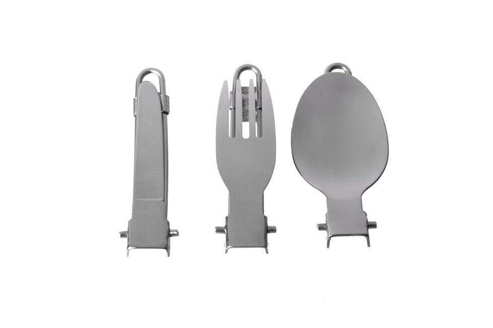 BasicNature MiniTrek edelstahl-klappbesteck-set mit nylon-tasche