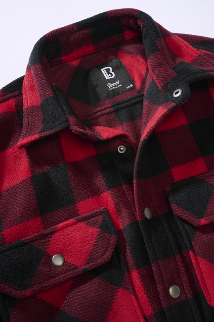 Brandit Jeff Fleece langarmshirt, rot/schwarz