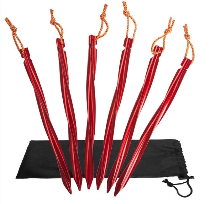 BasicNature Y-Stake Spiral zeltheringe 25 cm rot 6 stück