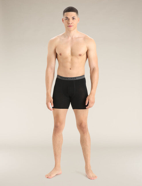 Icebreaker Anatomica Men's lange Boxershorts, schwarz
