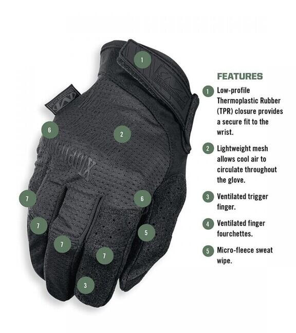 Mechanix Wear Vent Specialty Gloves, Black