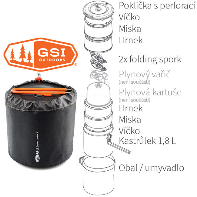 GSI Outdoors Halulite Dualist HS 1.8 l 2 Personen Kochgeschirr Set