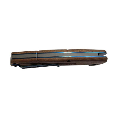 Walther Blue Wood Folding Knife, Walnut