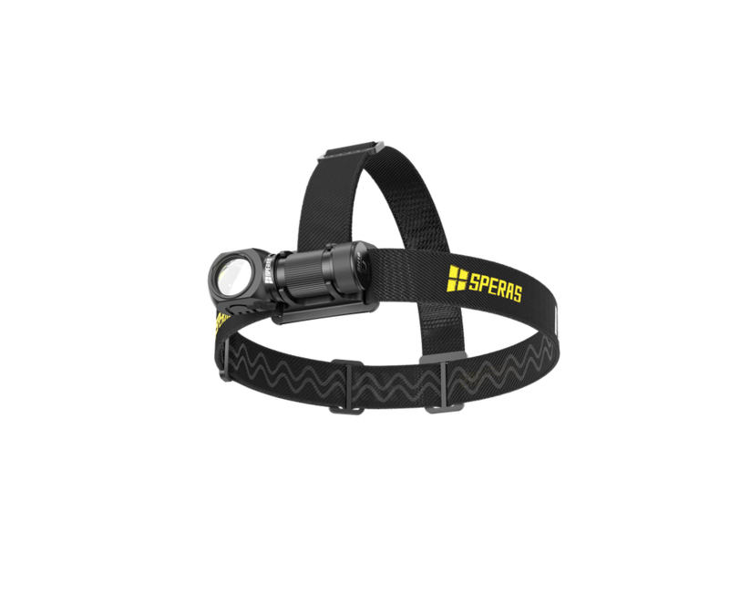 Speras SH16 wiederaufladbare stirnlampe, schwarz