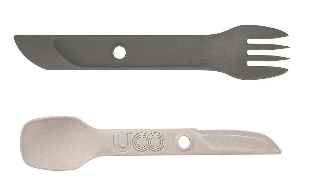 UCO Switch Besteckset mit Schlaufe zum Befestigen und Spork-Sandgabelhalter