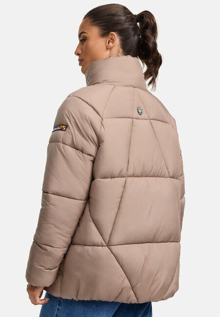 Navahoo Schokolinaa damen kurze winterjacke, taupe grau