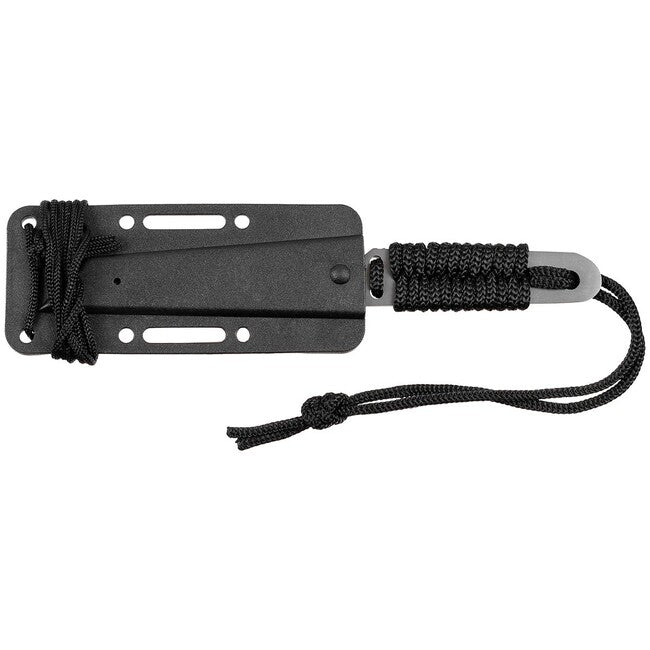 Fox Action Messer, schwarz, umwickelter griff, mit scheide