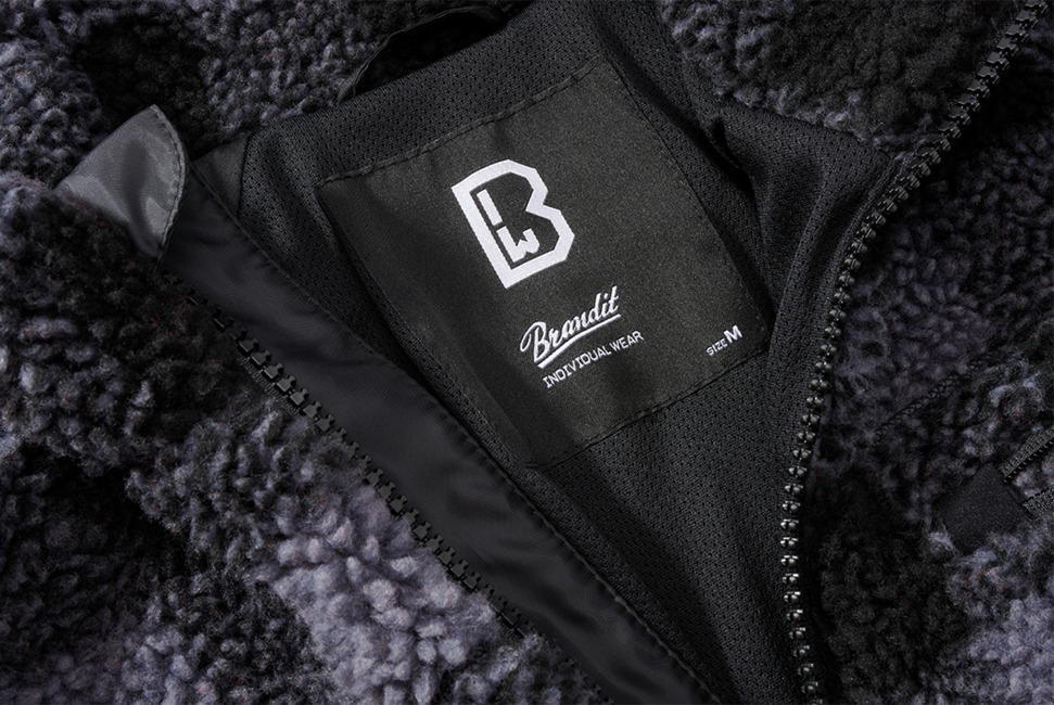 Brandit Teddyfleece Fleecejacke, schwarz/grau