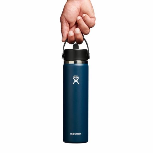 Hydro Flask Wide Flex Straw Cap Breite Thermosflasche mit Mundstück 24 OZ, indigo