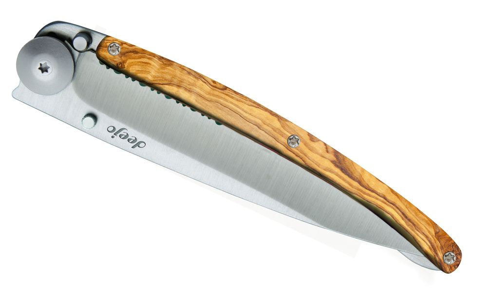 Deejo Klappmesser Serration aus Korallenholz