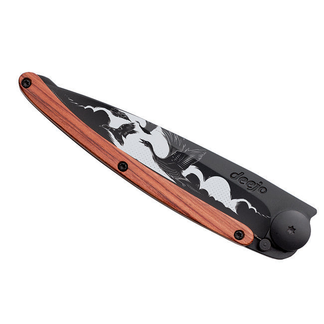 Deejo The Flight Folding Knife, Black Coralwood