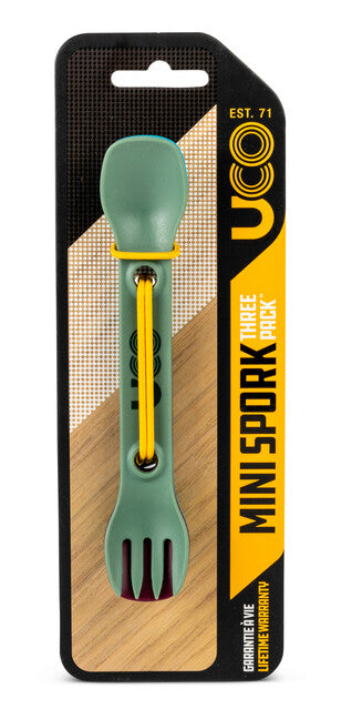 UCO Mini Mini Spork Besteck Set 3 Stück grün, lila, blau